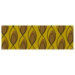 Yellow Brown Minimalist Leaves  Banner and Sign 12  x 4  Front