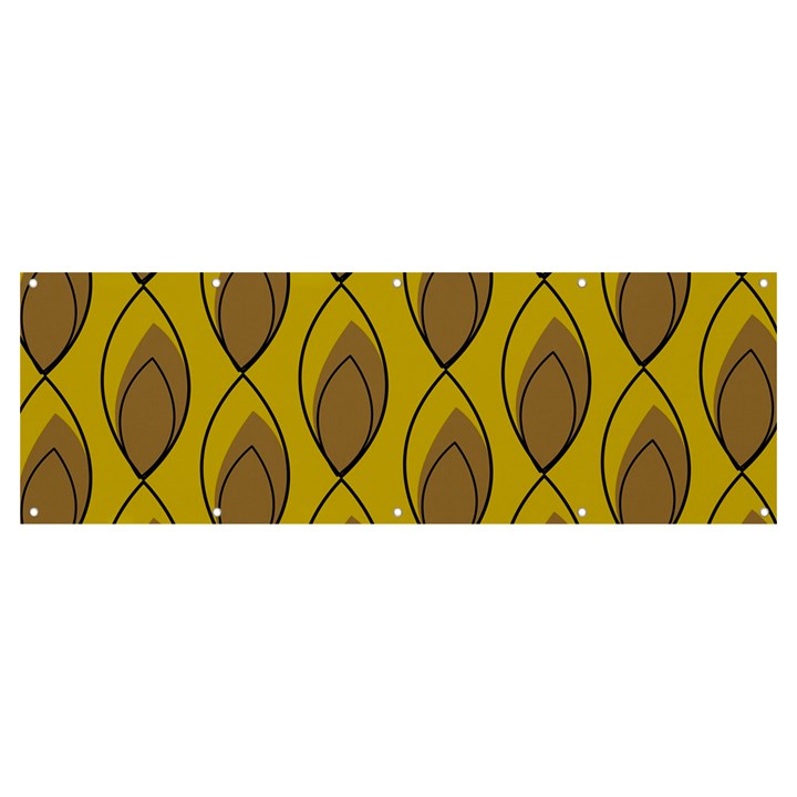 Yellow Brown Minimalist Leaves  Banner and Sign 12  x 4 