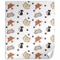 Cute Cat Kitten Animal Design Pattern Canvas 8  X 10 