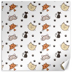 Cute Cat Kitten Animal Design Pattern Canvas 20  X 20  by danenraven