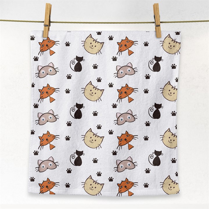 Cute Cat Kitten Animal Design Pattern Face Towel