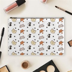 Cute Cat Kitten Animal Design Pattern Cosmetic Bag (large) by danenraven