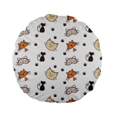 Cute Cat Kitten Animal Design Pattern Standard 15  Premium Round Cushions by danenraven