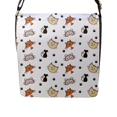 Cute Cat Kitten Animal Design Pattern Flap Closure Messenger Bag (l) by danenraven