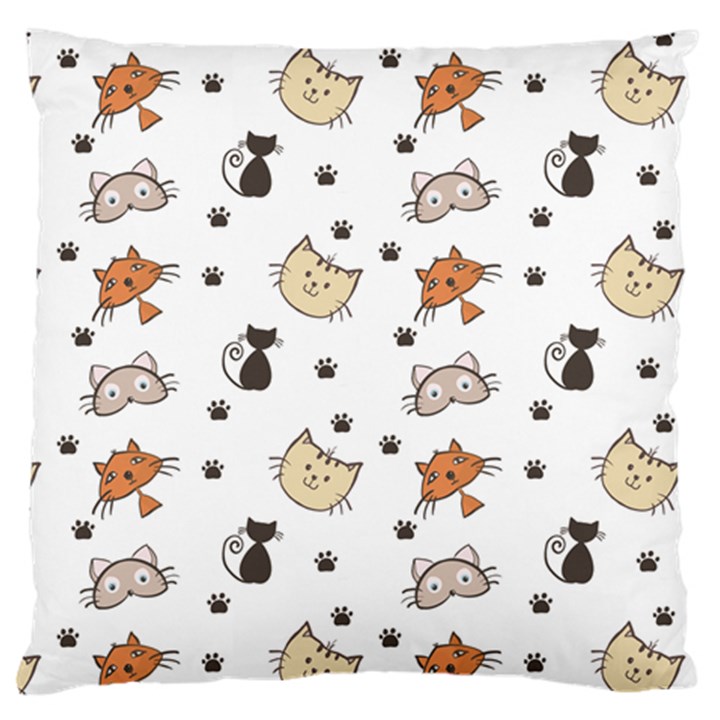 Cute Cat Kitten Animal Design Pattern Large Flano Cushion Case (Two Sides)