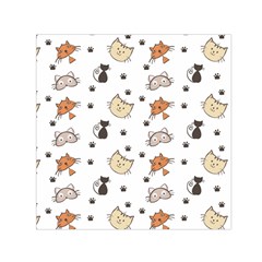 Cute Cat Kitten Animal Design Pattern Square Satin Scarf (30  X 30 )