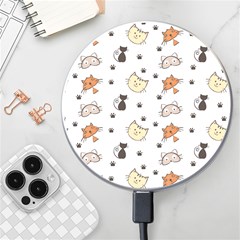 Cute Cat Kitten Animal Design Pattern Wireless Charger by danenraven