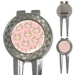 Cat Pattern Pink Background 3-in-1 Golf Divots