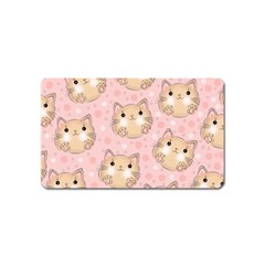 Cat Pattern Pink Background Magnet (Name Card)