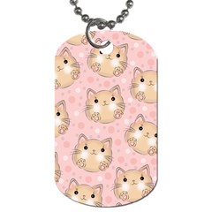 Cat Pattern Pink Background Dog Tag (Two Sides)