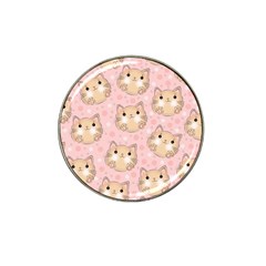 Cat Pattern Pink Background Hat Clip Ball Marker (4 pack)