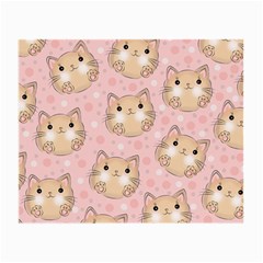 Cat Pattern Pink Background Small Glasses Cloth