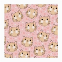 Cat Pattern Pink Background Medium Glasses Cloth