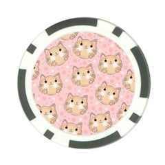 Cat Pattern Pink Background Poker Chip Card Guard