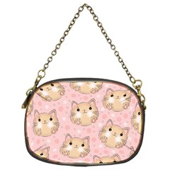 Cat Pattern Pink Background Chain Purse (two Sides) by danenraven