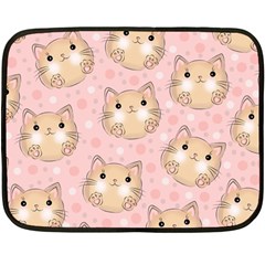 Cat Pattern Pink Background Fleece Blanket (Mini)