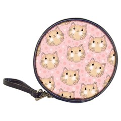 Cat Pattern Pink Background Classic 20-cd Wallets by danenraven