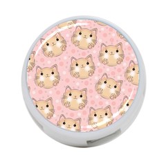 Cat Pattern Pink Background 4-port Usb Hub (one Side) by danenraven