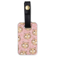 Cat Pattern Pink Background Luggage Tag (one side)