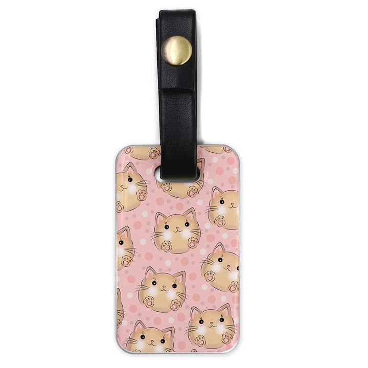 Cat Pattern Pink Background Luggage Tag (one side)