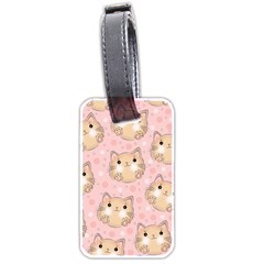 Cat Pattern Pink Background Luggage Tag (two Sides) by danenraven