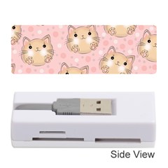 Cat Pattern Pink Background Memory Card Reader (stick) by danenraven