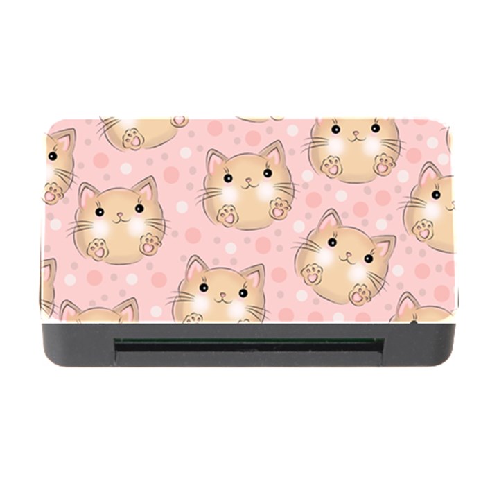 Cat Pattern Pink Background Memory Card Reader with CF