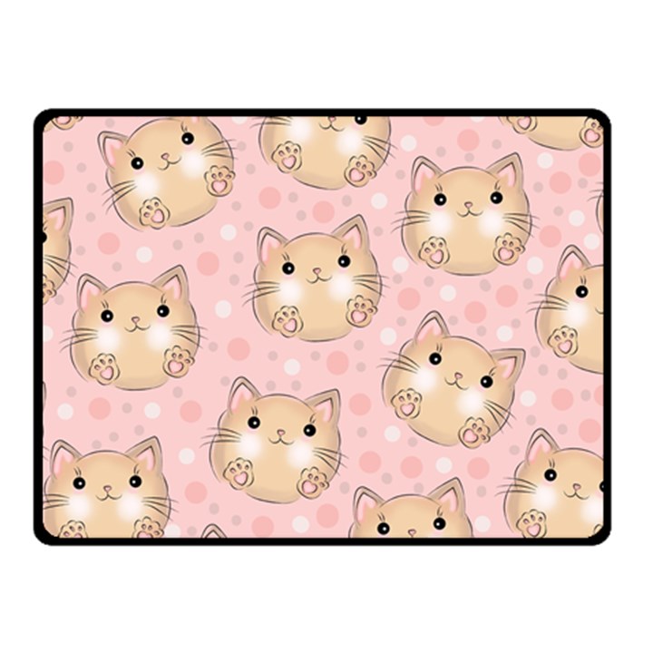 Cat Pattern Pink Background Double Sided Fleece Blanket (Small) 