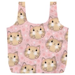 Cat Pattern Pink Background Full Print Recycle Bag (XL)