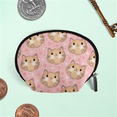 Cat Pattern Pink Background Accessory Pouch (small) by danenraven