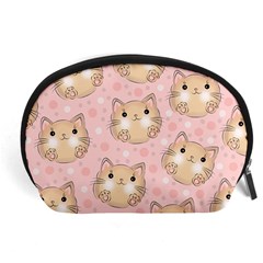 Cat Pattern Pink Background Accessory Pouch (Large)