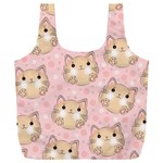 Cat Pattern Pink Background Full Print Recycle Bag (XXXL) Front