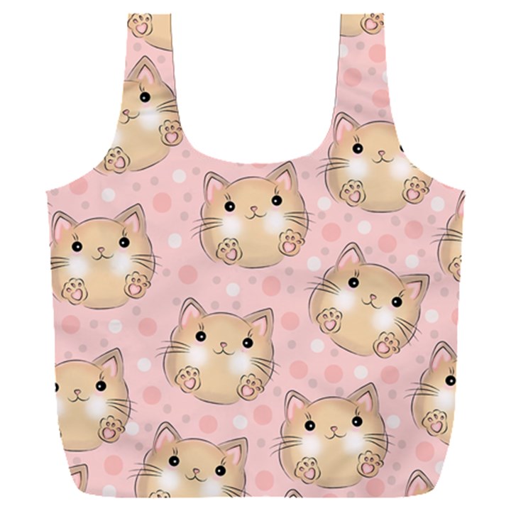 Cat Pattern Pink Background Full Print Recycle Bag (XXXL)