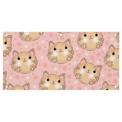 Cat Pattern Pink Background Banner And Sign 4  X 2 