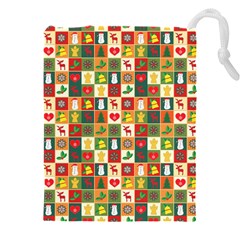 Xmas Christmas Pattern Drawstring Pouch (5xl) by danenraven