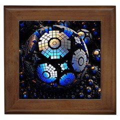 Illustration Tech Galaxy Robot Bot Science Framed Tile by danenraven