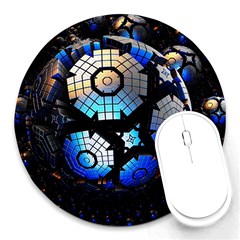 Illustration Tech Galaxy Robot Bot Science Round Mousepads by danenraven