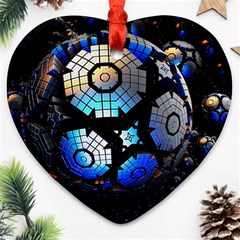 Illustration Tech Galaxy Robot Bot Science Ornament (heart) by danenraven