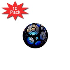 Illustration Tech Galaxy Robot Bot Science 1  Mini Buttons (10 Pack)  by danenraven