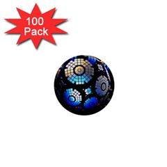 Illustration Tech Galaxy Robot Bot Science 1  Mini Buttons (100 Pack)  by danenraven