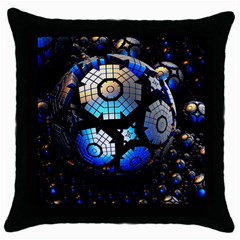 Illustration Tech Galaxy Robot Bot Science Throw Pillow Case (black) by danenraven