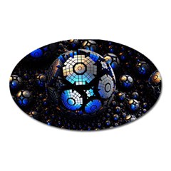 Illustration Tech Galaxy Robot Bot Science Oval Magnet by danenraven