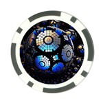 Illustration Tech Galaxy Robot Bot Science Poker Chip Card Guard (10 pack) Back