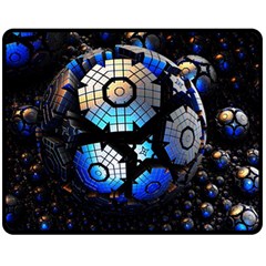 Illustration Tech Galaxy Robot Bot Science Fleece Blanket (medium)  by danenraven