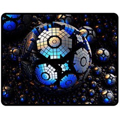 Illustration Tech Galaxy Robot Bot Science Double Sided Fleece Blanket (medium)  by danenraven