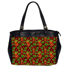 Illustration Xmas Christmas Pattern Oversize Office Handbag (2 Sides) by danenraven