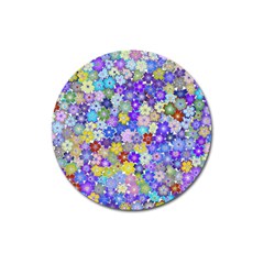 Illustration Background Flower Pattern Floral Magnet 3  (round) by danenraven