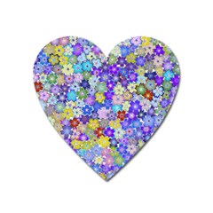 Illustration Background Flower Pattern Floral Heart Magnet by danenraven