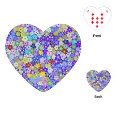 Illustration Background Flower Pattern Floral Playing Cards Single Design (heart) by danenraven