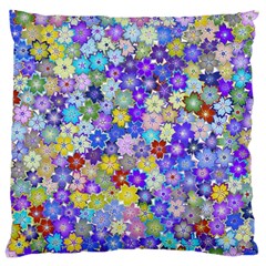 Illustration Background Flower Pattern Floral Large Flano Cushion Case (one Side)